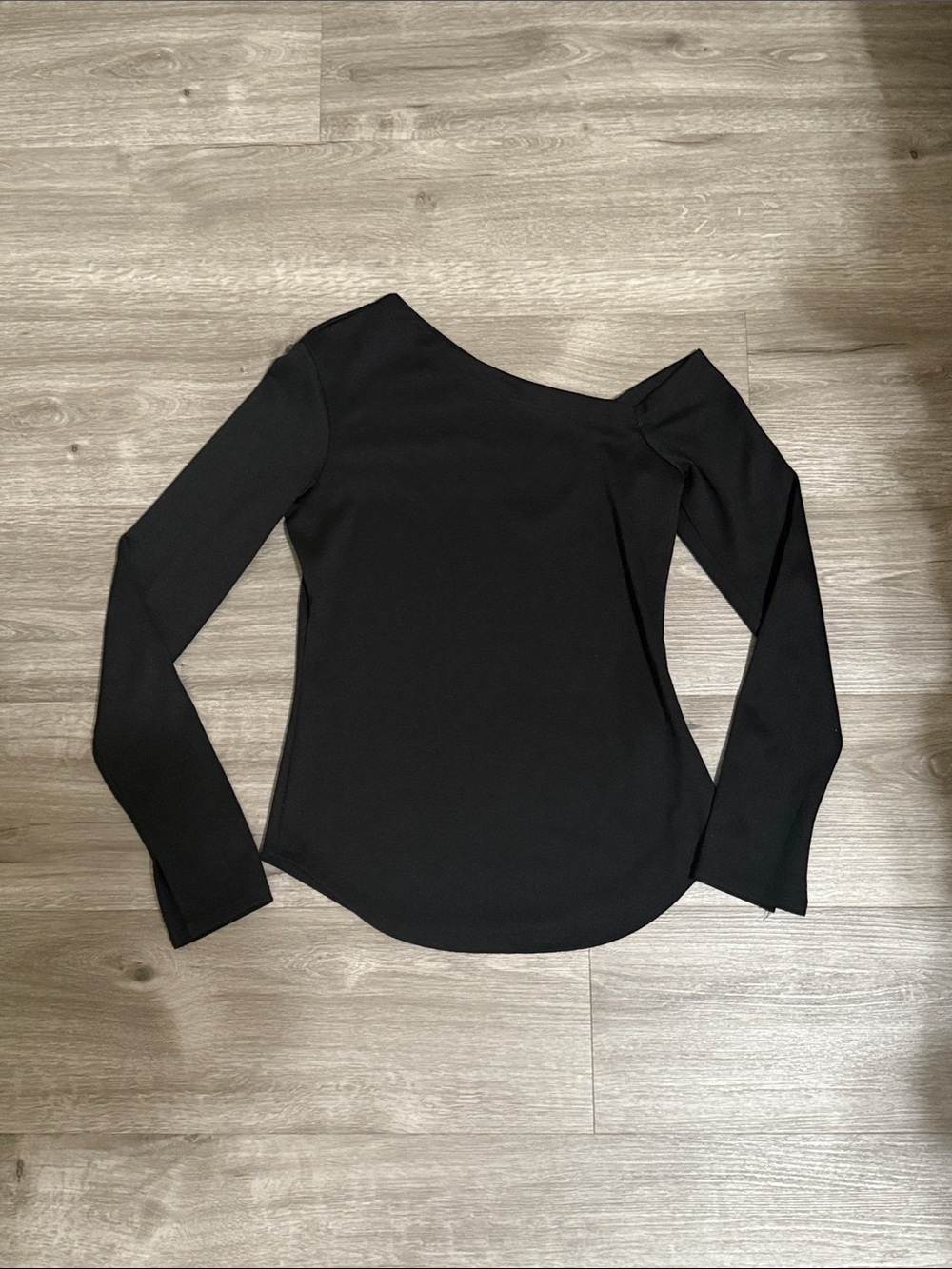 RACHEL Rachel Roy Black One-Shoulder Long Sleeve Top